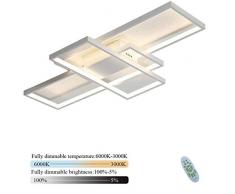 YANXY LED Deckenleuchte Dimmbar Deckenlampe mit Fernbedienung, 80W Schlafzimmerlampe Modern Decke Aluminium Pendelleuchte Design Lampen Esszimmerlampe Bürolampe Küchelampe