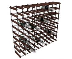 RTA GLOBAL Weinregal für 80 Flaschen, verzinkter Stahl/Mahagonibraune Kiefer, Braun