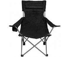 MFH Klappstuhl mit Lehne De Lux Stuhl Campingstuhl Gartenstuhl Stuhl verschiedene Farben (Schwarz)