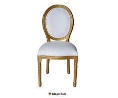 Barockstuhl Esstuhl Designer Stuhl Louis Navi gold/weiss