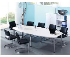 Tisch Meeting KT mit Füße in Chrom Ausführung (Tischplatte): Weiß
