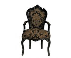 Kingschair Barocksessel Arm schwarz/schwarz Gemustert