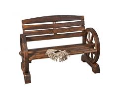 Gartenbank Wagenrad Sitzbank Bank Holz WS407