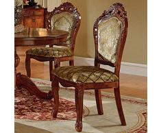 Einfache und Kreative Wohnmöbel 2 Stück Europäischer Esszimmerstuhl Amerikanischer Massivholz Eichenstuhl Sessel Mahjong Stuhl Stoff Einfach zu Montieren, Y-Z, Braun, 52 x 50 x 106 cm