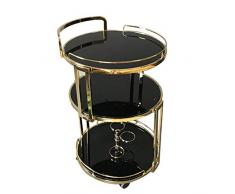 Ybzx 3-Tier Rolling Bar mit Wein | Küchenwagen | Herausnehmbare Tabletts | Tragbare Metall Utility Dump | Tee Kaffee Getränk Zuhause 2 Farben