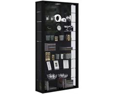 VCM Wandvitrine Sammelvitrine Glasvitrine Wand Vitrine Regal Schrank Glas ohne LED-Beleuchtung Schwarz Vitrosa Maxi