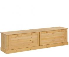 Loft 24 A/S TV-Bank HiFi Board Lowboard Fernsehtisch Fernsehschrank Kiefer Massivholz Landhaus (gebeizt geölt, 2 Türen, 180 x 40 x 45 cm)