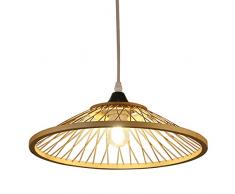 Industrie Vintage Hängeleuchte E27 Holz-Leuchte Esstisch Esszimmer Pendelleuchte Deckel und Gitter Design Decken-Pendel-Lampe Küchenlampe Dekor Restaurantlampe φ35*8CM