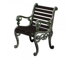 Casa Padrino Jugendstil Garten Stuhl Aluguss/Holz - Echtholz Möbel Massiv - Made in Germany