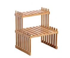 Almabner Blumenständer, Pflanzenregal, Bambus, Leiter-Regal, Holz-Blumentopf-Präsentationsregal, Schreibtisch Aufbewahrungsregal für Büro, Zuhause, Nicht Null, Wie abgebildet, a27
