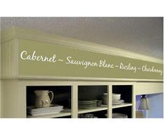 wandaufkleber weihnachten Weinkarte Cabernet Sauvignon Blanc Riesling Chardonnay für Küchenbar