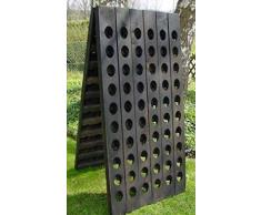 Original Champagner Rüttelpult für 120 Flaschen, fast schwarze Patina, Weinregal