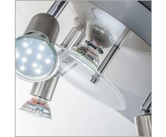 LED Deckenstrahler 4 flammig, Deckenleuchte inkl. 4 x 3W 250lm Leuchtmittel GU10, schwenkbar, IP20, warmweiss