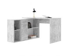 IDIMEX Schreibtisch Eckschreibtisch Carmen mit Regal 120x75x59 cm Winkelkombination in Betonoptik