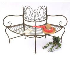 DanDiBo Baumbank Metall wetterfest Braun 135 cm 3-Sitzer halbrund JC112287 Gartenbank Rundbank