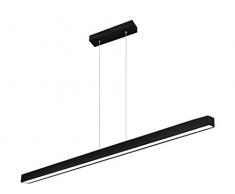 LED Hängeleuchte HausLeuchten LED120KB-3000K-SCHWARZ aus Holz 120cm 1998lm Warmweißes Licht (3000 K) Deckenlampe Deckenleuchte Pendelleuchte Leuchte Lampe (SCHWARZ - Warmweißes Licht (3000 K))
