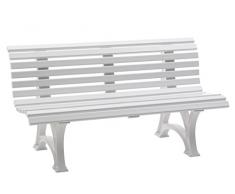 gartenmoebel-einkauf Wetterfeste Parkbank Helgoland, Kunststoff Weiss 150cm
