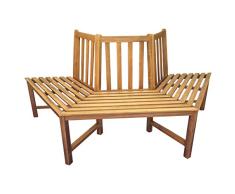 OUTLIV. Baumbank halbrund Gartenbank 3-Sitzer 199x86cm Akazie FSC Sitzbank Garten