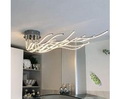 HBLJ LED Wohnzimmerlampe Deckenleuchte 95W 7280 Lumen Modern Chrom Aluminium Designer Deckenlampe 3000K-6500K Schlafzimmer Lampe Küchenleuchte Esszimmerlampe Flurlampe Dimmbar mit Fernbedienung