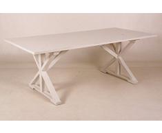 Casa Padrino Vintage Teak Esstisch Antik Stil Weiß 170 x 95 cm - Landhaus Stil Tisch Teakholz