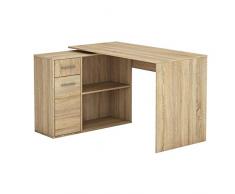 CARO-Möbel Eckschreibtisch Lena Schreibtisch Computertisch in Sonoma Eiche, mit Regal, 120 x 75 x 91,5 cm