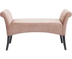 Kare Design Polsterbank Motley Velvet, 2er Sitzbank, Stoffschuhbank aus Buchenholz, Rose-Samt (H/B/T) 61x110x40cm