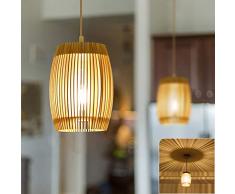 DLLT Pendelleuchte aus Holz, Klassischer retro Hängeleuchten, Holz Handarbeit 8W E27 Hängelampe für Essenzimmer, Restaurant, Wohnzimmer, Schlafzimmer