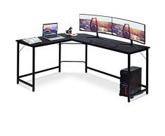 COSTWAY Computertisch L-Form, Eckschreibtisch, Schreibtisch PC-Tisch Computerschreibtisch Bürotisch Ecktisch Winkelschreibtisch, Farbwahl (schwarz)