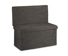 Relaxdays Faltbarer Sitzhocker mit Lehne L HBT 73 x 76 x 38 cm Sitzbank und stabiler Sitzcube als Fußablage Sitzwürfel aus Leinen als Aufbewahrungsbox Truhenbank mit Stauraum mit Deckel, braun