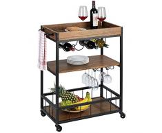 WangQ Weinregal, tragbare Küche Wagen aus Holz 3-Tier-Speisewagen Coffee-Shop Mobile Wagen, 65x35x82CM Küchenablagewagen (Size : 65x35x82cm)