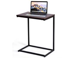 COSTWAY Laptoptisch Beistelltisch Notebooktisch Pflegetisch Sofatisch Ablagetisch Metall + Holz 55x35x65cm