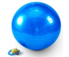 Sitzball 75 cm inkl. Pumpe Jalano Gymnastikball Ball Fitnessball in 2 Farben - Yogaball für Rückentraining am Arbeitsplatz oder für Gymnastik (Blau)