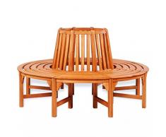 vidaXL Rundbank Baumbank Holz Gartenmöbel Garten Sitzgruppe Eukalyptus Hartholz