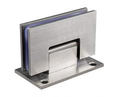 Qrity Glastür Scharnier Aus Edelstahl 90 Grad Wand Glasklemmklammer Für Glastür/Glasvitrine, Duschscharnier, Glas-Türklammer