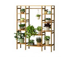 WODO Blumenständer Aus Holz, Blumen-Pflanzen-Kraut 4-Schichten-Ventilator Blumen-Regal, Innen- und Garten-Ausstellungsständer, 128L × 30W × 145H (cm)