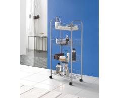 Metaltex Allzweckwagen 4-Etagen, Silber, Edelstahloptik, 20 x 15 x 7 cm