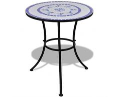 vidaXL Mosaik Gartentisch Ø 60cm Beistelltisch Mosaiktisch Tisch Gartenmöbel