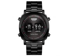 Armbanduhren Persönlichkeit Kreative Rolltisch Business Fashion Herren Stahlgürtel Gentleman Quarzuhr @G