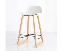 CL& Barhocker, Massivholz Stuhl PP Stuhl, Home Dining Stuhl Bar Hochstuhl, Eichenstuhl Cafe 68cm Stuhl, Geeignet für: Restaurant, Hotel, Bar, 5 Farben Barhocker (Color : White)