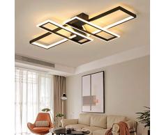 Wohnzimmerlampe Modern LED Decke Dimmbar Acryl Lampenschirm Deckenleuchte Chic Eckig Designer-Lampe Esszimmer Esstischlampe Fernbedienung Deko Deckenlampe Pendelleuchte Küche LandhausFlur Leuchten