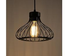 E27 Retro Metall Pendelleuchte Beleuchtung Käfig Vintage Industrie Deckenlampe Antike Hängeleuchte Käfig Cage Deckenluechte E27 für Wohnzimmer Esszimmer
