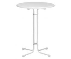 MFG 401470 Stehbiertisch / Stahlrohrgestell weiß, leicht mamoriert, TUV-Sevelitplatte / Ø 70 x 110 cm klappbar