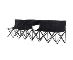 Outsunny Campingbank mit Tragetasche, 6-Sitzer Faltbank, Ersatzbank, Klappbank, Camping, Oxford, Schwarz, 306 x 48 x 82 cm