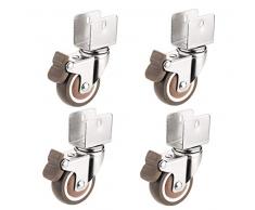 Universalrad U-förmige Rollen, Möbelrollen, Rollen, Schienen, Zubehör, mit Bremsdämpfer, Tisch- und Stuhlgestell, 4er-Pack