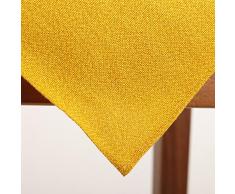 Tischdecke, 90x90 cm, Gelb, Polyester, pflegeleicht, bügelfrei, wetterfest, Tischwäsche, Outdoor, Terrasse, Restaurant, Gastronomie, Mitteldecke, Tisch