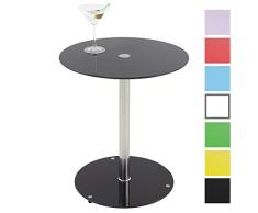 Albatros Glastisch Sunset, Schwarz, Beistelltisch rund, Höhe 50cm, Cocktailtisch/Couchtisch