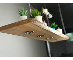 Blockholz-Schmiede Holz Pendellampe Lärche Smart Home hänge Leuchte, Osram 5W Dimmbar Warmweiß, Größe: 100cm 4 LEDs