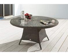 Destiny Gartentisch Luna 120 Ø cm Vintage GRAU Geflechttisch Esstisch Tisch Polyrattan Wintergarten