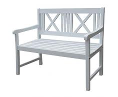 SEDEX Gartenbank weiß Aalborg Sitzbank Holz 118cm 2-Sitzer Bank