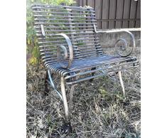 Casa Padrino Gartenstuhl aus Schmiedeeisen 65 cm x 60 cm Gartenmöbel, Farbe:grau